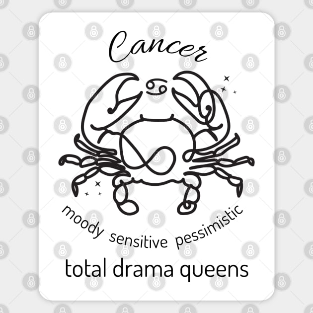 Funny Zodiac - Cancer Sticker by Slightly Unhinged